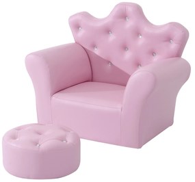 HOMCOM set fotoliu pentru copii 58 x 40.5 x 49 cm, roz | AOSOM RO