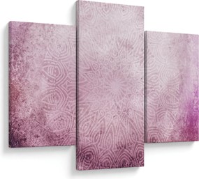 Tablou - Mandala pe zid roz (90x60 cm)