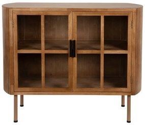 Vitrină în culoare naturală din lemn de arbore de cauciuc 100x80x38 cm Yaz – White Label