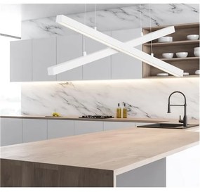 Lustra LED suspendata design modern X-LINE alba