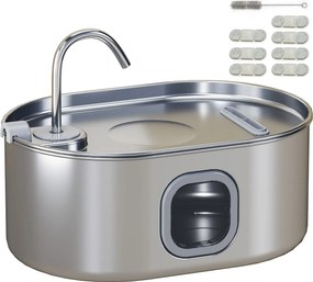 PawHut Fântână Apă Inox Automată 7L | Aosom Romania