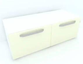Armonia Comoda alba cu 2 usi cu manere fronturi MDF Vanilie