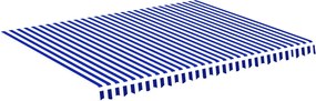 vidaXL Pânză de rezervă copertină, albastru și alb, 4,5x3,5 m