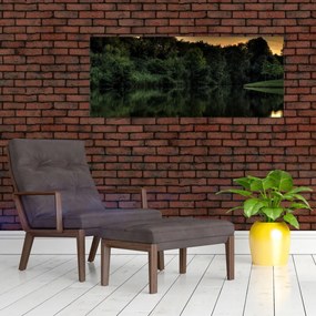 Tablou cu lac în pădure (120x50 cm)
