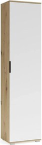 Dulap CLIF SL-50, stejar artisan/alb, PAL laminat, cu o usa, 50x38x203