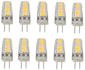 Set 10 × Becuri LED G4 – 3 W, Lumină Caldă 3000 K, 12 V