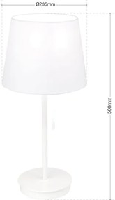 Lampă de masă cu port USB Orion LA 4-1205/1 LUDWIG 1xE27/40W/230V alb