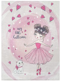 BAMBINO 2161covor lavabil Balerina, pisicuta pentru copii anti-alunecare - roz