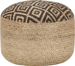 vidaXL Taburet lucrat manual, negru, 45 x 30 cm, iută