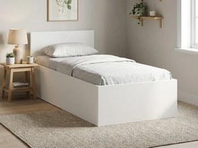 Pat SOFIA 80 x 200 cm, alba Saltele: Cu saltele Deluxe 10 cm, Somiera pat: Fara somiera