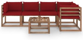 3067461 vidaXL Set mobilier de grădină cu perne, 6 piese, lemn pin tratat