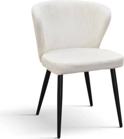 SET 2 Scaune Cielo, structura metalica, catifea Reiata - STANDARD - NEGRU - BEJ - CATIFEA REIAT