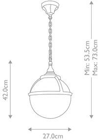 Lustră pe lanț de exterior Elstead GLENBEIGH-CHAIN GLENBEIGH 1xE27/60W/230V IP44