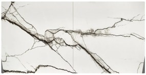Masa extensibila Luciano marmura alba/negru L180-230 cm