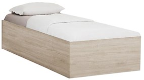Pat BELLA 90 x 200 cm, stejar sonoma Saltele: Cu saltele Coco Maxi 20 cm, Somiera pat: Fara somiera