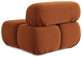 Modul pentru canapea modulară portocaliu cu tapițerie din catifea (de mijloc) Lokua – Makamii