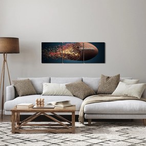 Tablou - Minge de ruggby în acțiune (cu ceas) (90x30 cm)