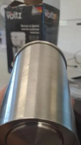 La mâna a doua: Mixer pentru frappe Oliver Voltz OV51163E, 100W, Bol otel inoxidabil 450 ml, 2 viteze, Agitattor otel, Albastru