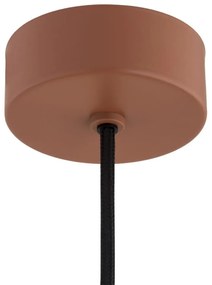 Lustra suspendata din Sticla, Roz Opac, Metal, Teracota, SACRAMENTO