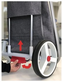 Sacoșă de cumpărături cu roți 53 l Com Tweed Polar Black Tube – Rolser