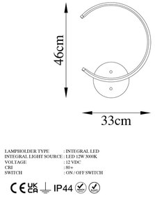 Aplică de perete neagră LED ø 10 cm Moon – Opviq lights