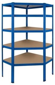Raft depozitare, de colt, metalic, 5 polite, albastru, 175 kg, 90x40x180 cm, Malatec