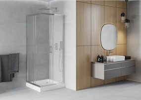 Mexen Rio cabina de duș pătrată 70 x 70 cm, transparentă, crom + cadă de duș, albă - 860-070-070-01-00-4510