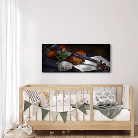 Tablou - Trandafiri și vioară (120x50 cm)