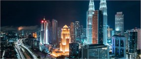 Tablou - Noaptea în Kuala Lumpur (120x50 cm)