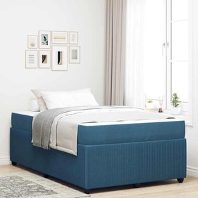 vidaXL Cadru de pat cu saltea cu saltea albastru 120 x 190 cm Catifea