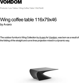 Masuta de exterior / interior design modern premium WING COFFEE TABLE 53035 Vondom