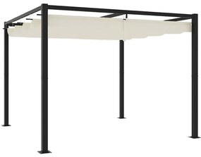 vidaXL Foișor de grădină cu acoperiș retractabil crem 3x3 m oțel