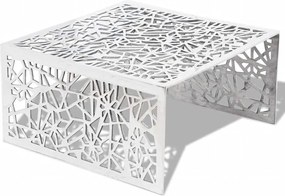 vidaXL Măsuță de cafea cu design geometric, argintiu, aluminiu