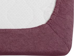 Cearsaf elastic molton din fleece pruna 180 x 200 cm