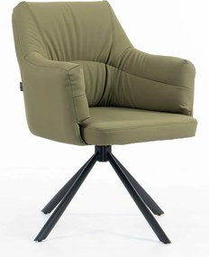 HR840 BAZĂ STEA Scaun Khaki Piele Ecologica Premium Soft cu Bază Neagră