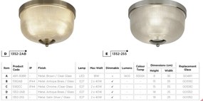Plafoniera pentru baie IP44 35cm Glasgow crom 5182CC SRT