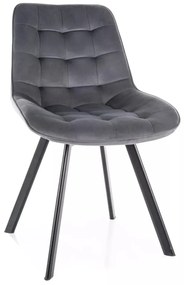 Scaun rotativ Monti velvet gri/negru Blu14