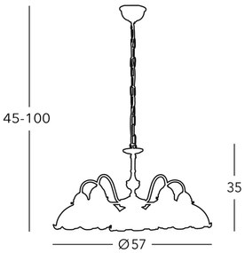 Lustră pe lanț NONNA 5xE27/75W/230V Kolarz 731.85.70