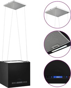 vidaXL Hotă suspendată insulă, LCD tactil, 37 cm, oțel