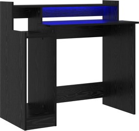 vidaXL Birou cu raft Stejar Negru 97 x 45 x 90 cm Lemn compozit