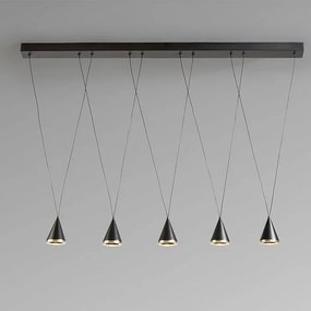 Lustra liniara cu 5 pendule suspendate LED Conic