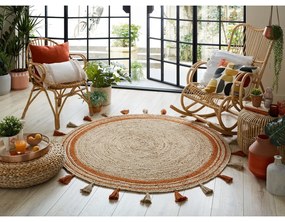 Covor din iută maro-portocaliu ⌀ 150 cm Istanbul - Flair Rugs