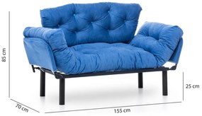 Canapea extensibila cu 2 Locuri Mocca, 155 x 85 x 73 cm