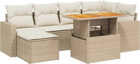 vidaXL Set canapele de grădină cu perne, 11 piese, bej, poliratan