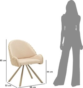 Set de scaune de sufragerie crem cu cotiere 2 buc. tapițat Stockholm – Mauro Ferretti