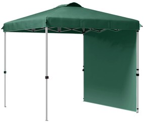 Outsunny Cort Pliabil de Grădină de 2,5x2,5 m cu Înălțime Reglabilă Anti-UV cu 1 Perete Lateral și Săculeți cu Nisip Verde | Aosom Romania