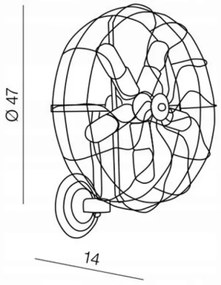 Azzardo AZ1349 - Aplică perete FAN 5xE27/60W/230V