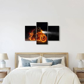 Tablou - Motociclist cu flăcări (90x60 cm)