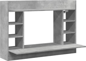 vidaXL Birou montat pe perete, gri beton, 105x48x75 cm, lemn prelucrat