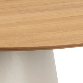 Masă de dining rotundă cu blat cu aspect de lemn de stejar ø 120 cm Soli – Actona